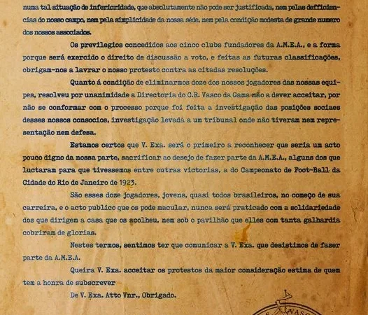 A Resposta Histórica do Vasco da Gama