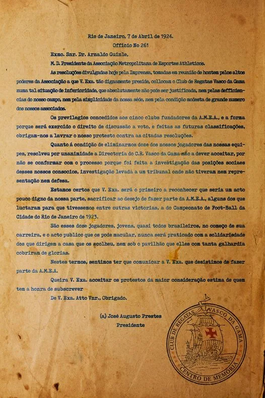 A Resposta Histórica do Vasco da Gama