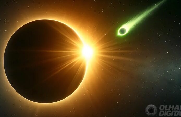 Cometa visto pela 1ª vez no dia do eclipse morre após ser descoberto