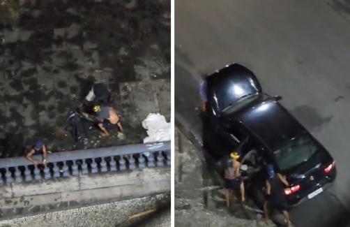 Moradores da Glória denunciam furto de fios ousado na mureta do bairro; vídeo