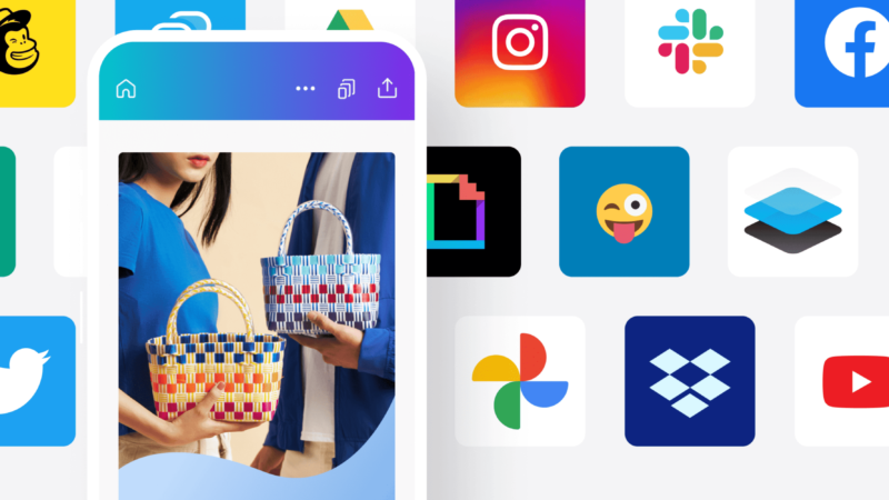 imagem mostra uma série de montagens para ilustrar as possibilidades de design feitas no Canva