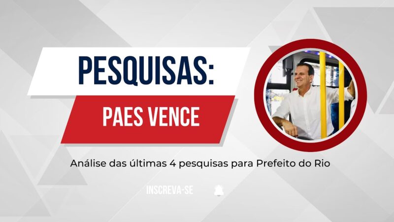 Vídeo: Pesquisas para Prefeito do Rio indicam Eduardo Paes com ampla vantagem